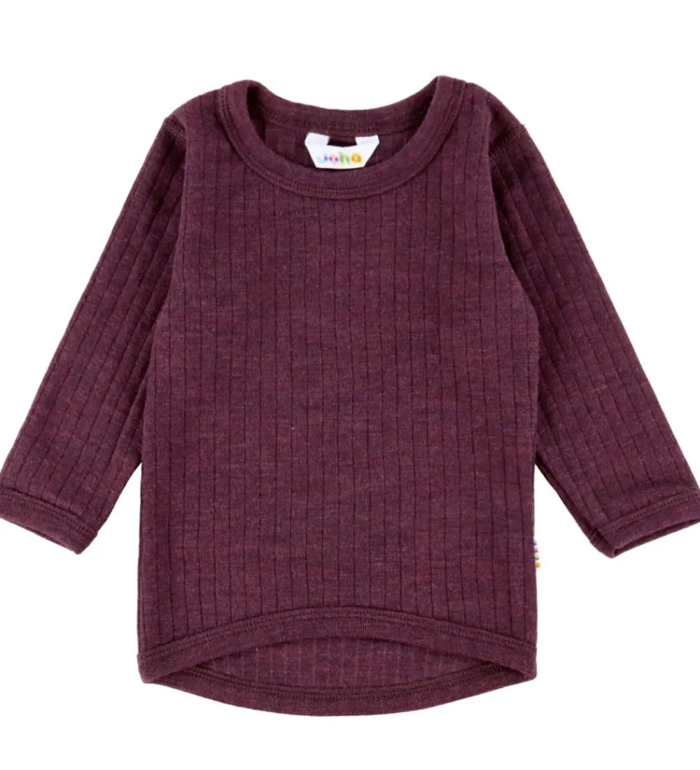 Børn Joha Uld>Bluse - Uld - Rib - Blomme