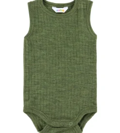 Børn Joha Bodyer|Uld|Body u/æ - Uld - Rib - Mørk Oliven