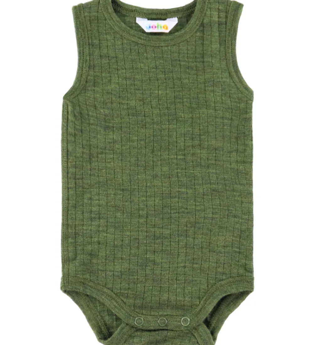 Børn Joha Bodyer|Uld|Body u/æ - Uld - Rib - Mørk Oliven