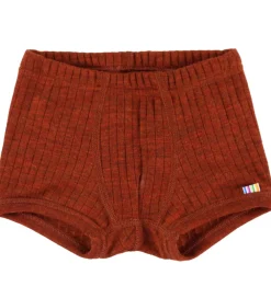 Børn Joha Undertøj|Uld>Boxershorts - Uld - Rib - Rust