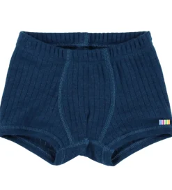 Børn Joha Undertøj|Uld|Boxershorts - Uld - Rib - Mørk Turkis