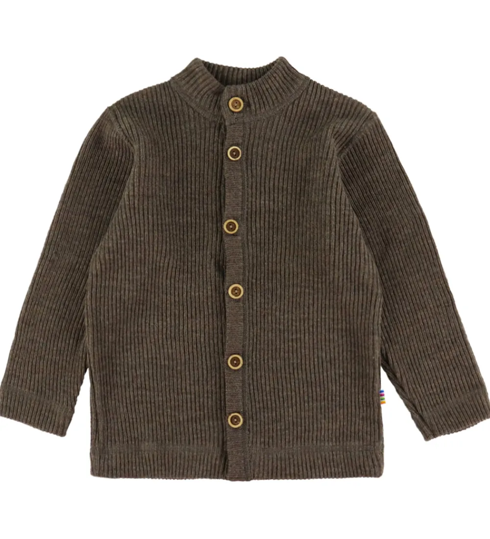 Børn Joha Cardigans|Unisex-Tøj>Cardigan - Strik - Uld - Brun Meleret