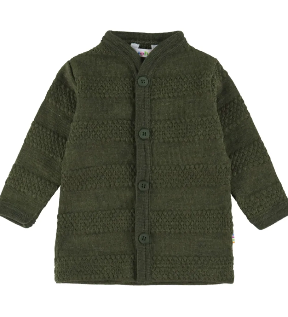 Børn Joha Cardigans|Unisex-Tøj>Cardigan - Strik - Uld - Mos Grøn