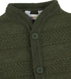Børn Joha Cardigans|Unisex-Tøj>Cardigan - Strik - Uld - Mos Grøn