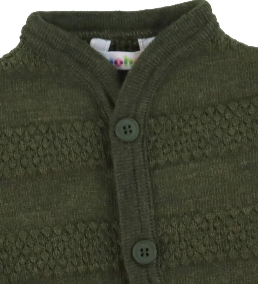 Børn Joha Cardigans|Unisex-Tøj>Cardigan - Strik - Uld - Mos Grøn