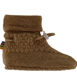 Børn Joha Hjemmesko|Uld|Futter - Uld - Strik - Varm Brun