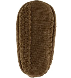 Børn Joha Hjemmesko|Uld|Futter - Uld - Strik - Varm Brun