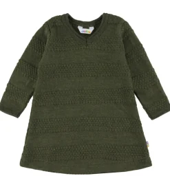 Børn Joha Kjoler|Pigetøj|Kjole - Strik - Uld - Mos Grøn