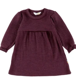 Børn Joha Kjoler|Uld|Kjole - Uld - Rib - Blomme