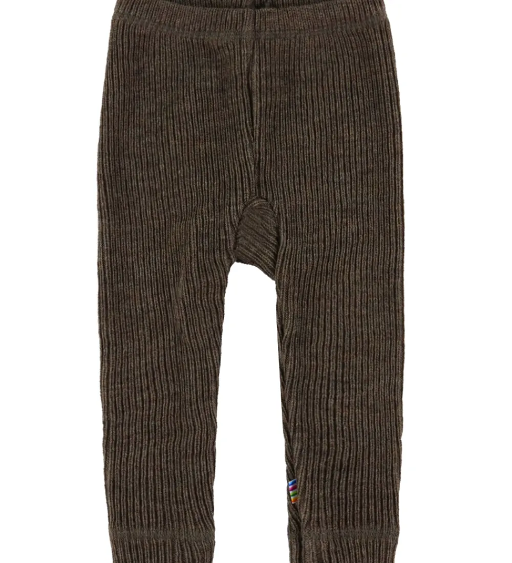 Børn Joha Bukser Og Jeans|Uld|Leggings - Strik - Uld - Brun Meleret