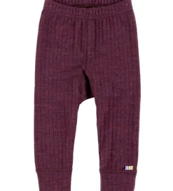 Børn Joha Leggings|Uld|Leggings - Uld - Rib - Blomme