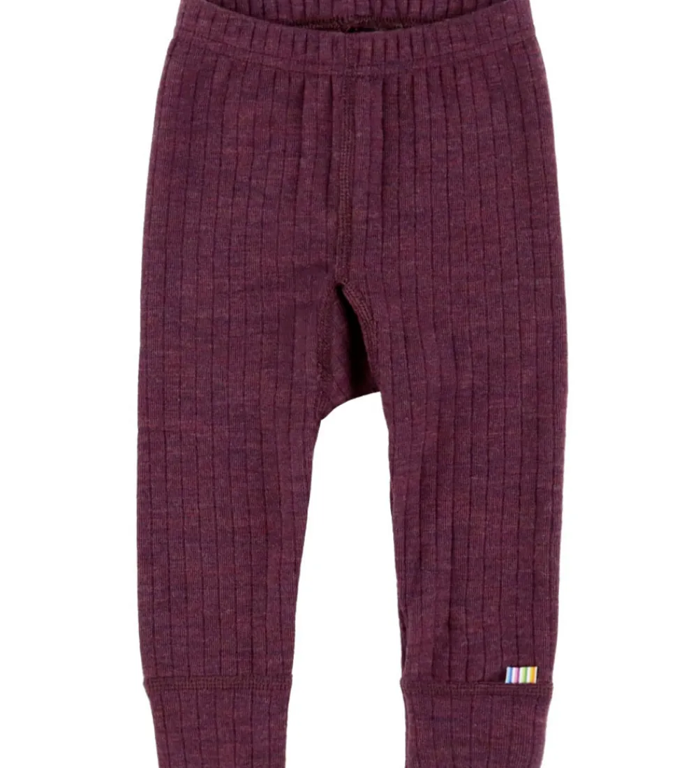 Børn Joha Leggings|Uld|Leggings - Uld - Rib - Blomme
