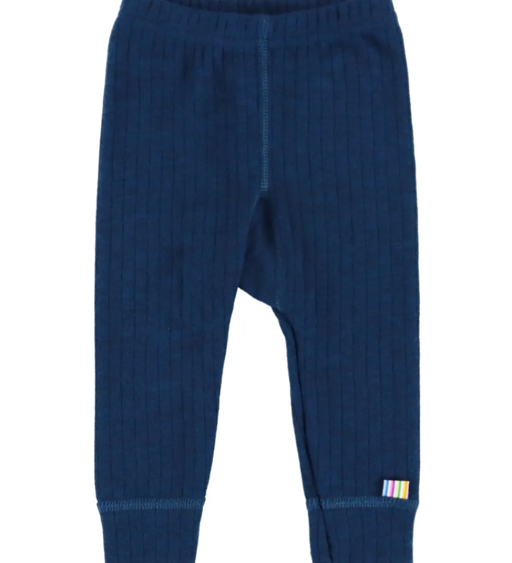 Børn Joha Leggings|Uld|Leggings - Uld - Rib - Mørk Turkis