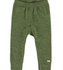 Børn Joha Leggings|Uld|Leggings - Uld - Rib - Mørk Oliven