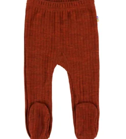 Børn Joha Leggings|Uld|Leggings m. Fødder - Uld - Rib - Rust