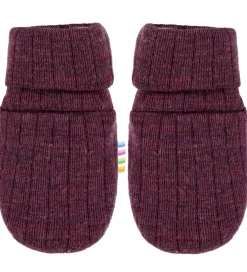 Børn Joha Handsker Og Luffer|Uld|Luffer - Uld - Rib - Blomme