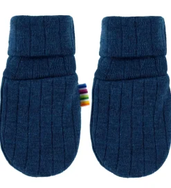 Børn Joha Handsker Og Luffer|Uld|Luffer - Uld - Rib - Mørk Turkis