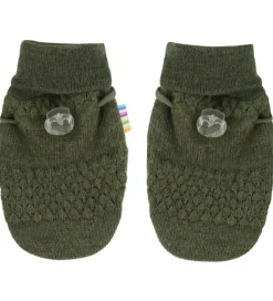 Børn Joha Handsker Og Luffer|Unisex-Tøj|Luffer - Uld - Strik - Mos Grøn