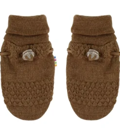Børn Joha Handsker Og Luffer|Unisex-Tøj|Luffer - Uld - Strik - Varm Brun