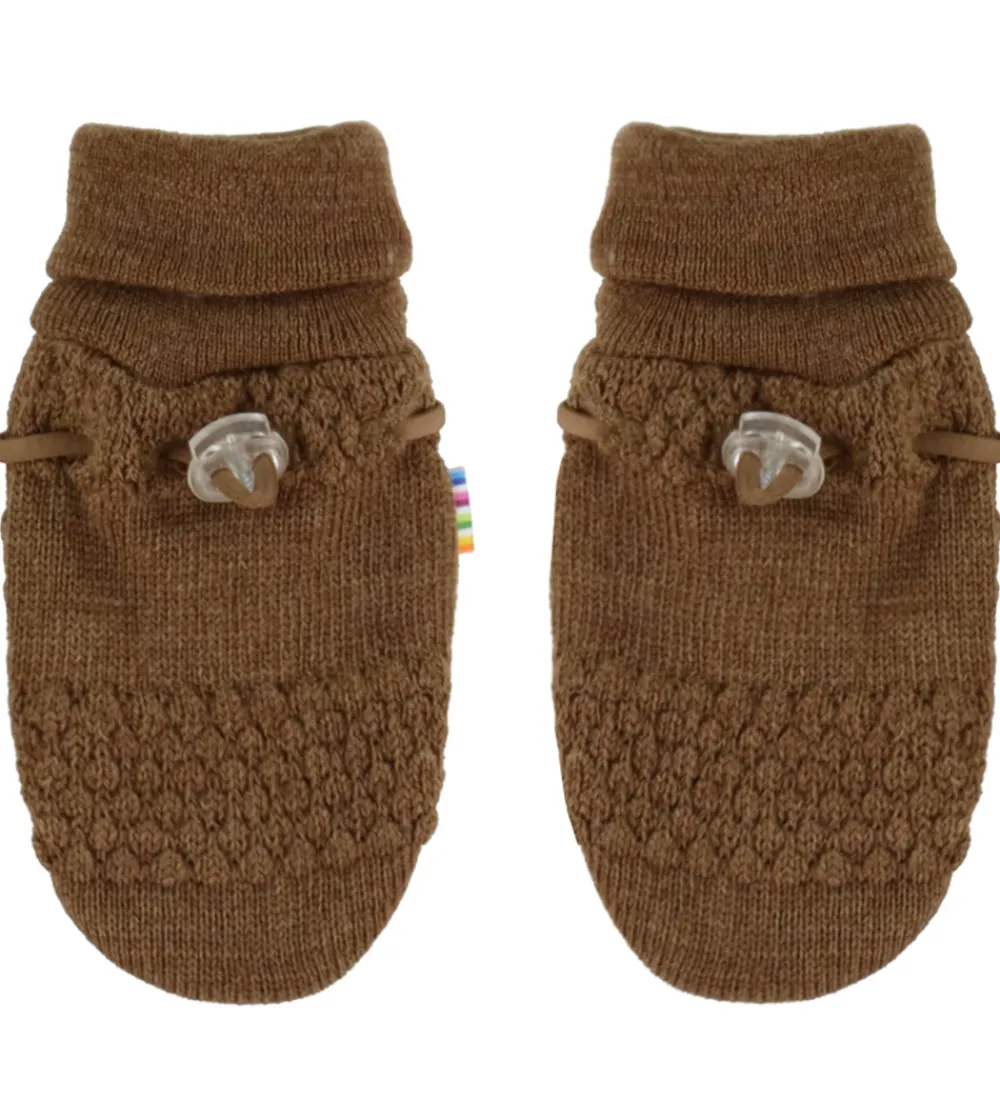 Børn Joha Handsker Og Luffer|Unisex-Tøj|Luffer - Uld - Strik - Varm Brun