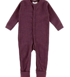 Børn Joha Nattøj|Uld>Natdragt - Uld - Rib - Blomme