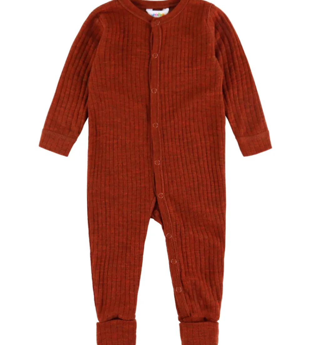Børn Joha Nattøj|Uld|Natdragt - Uld - Rib - Rust