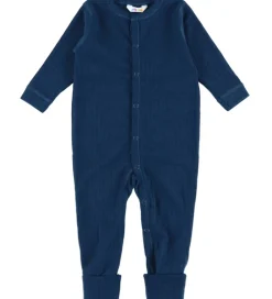 Børn Joha Nattøj|Uld>Natdragt - Uld - Rib - Mørk Turkis