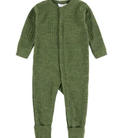 Børn Joha Nattøj|Uld|Natdragt - Uld - Rib - Mørk Oliven