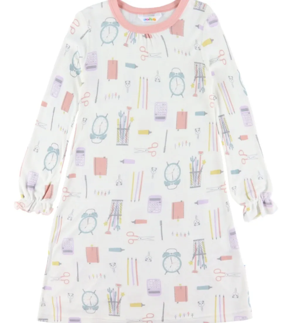 Børn Joha Nattøj|Pigetøj|Natkjole - Viskose/Bambus - Off White m. Print