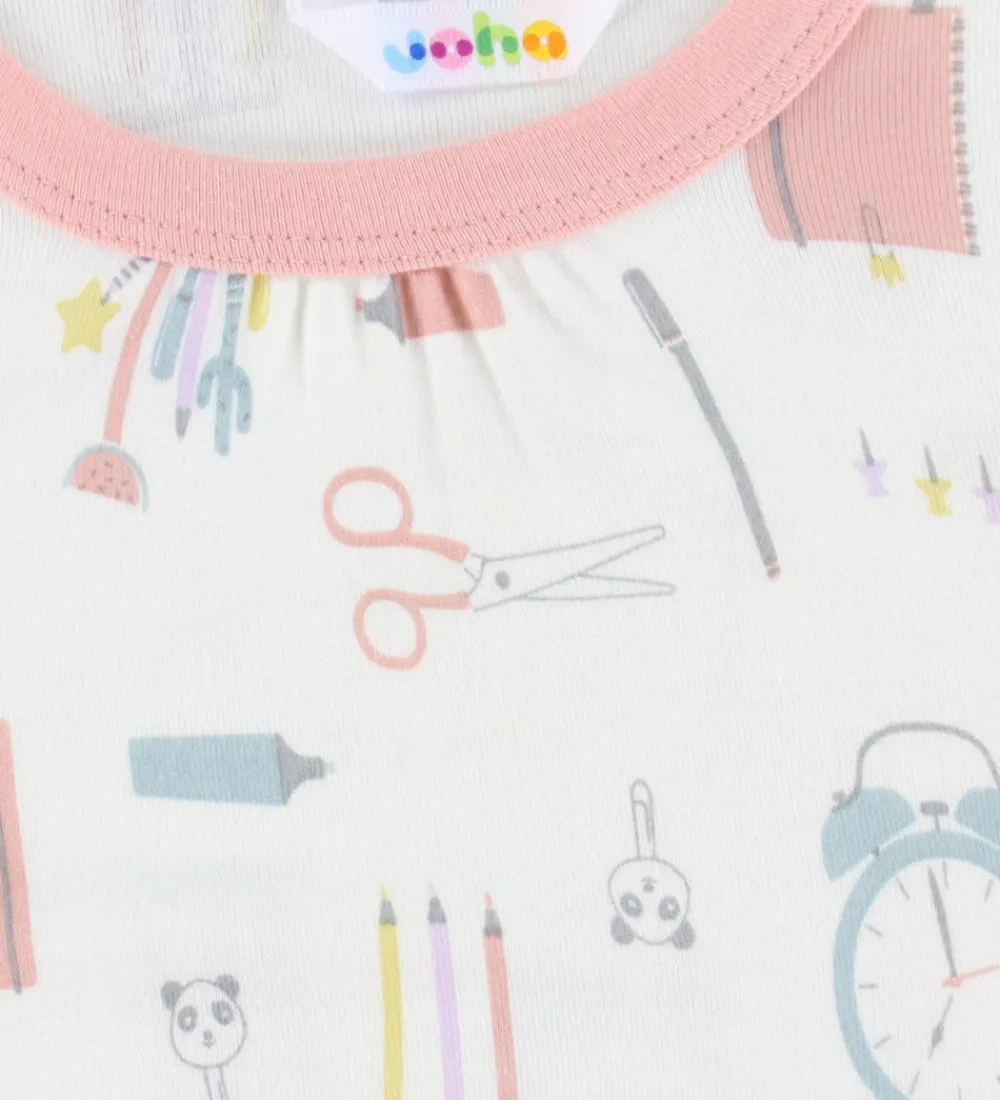 Børn Joha Nattøj|Pigetøj|Natkjole - Viskose/Bambus - Off White m. Print