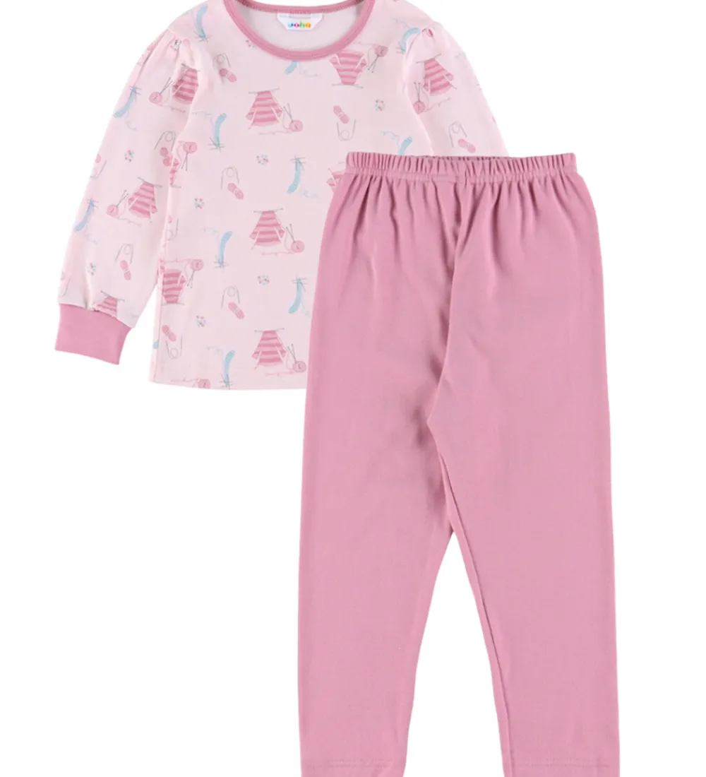Børn Joha Nattøj|Pigetøj>Nattøj - 2-delt - Lyserød m. Print