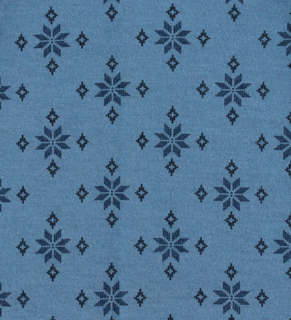 Joha Savlesmække|Savlesmæk - Uld/Bomuld - Blå m. Snefnug