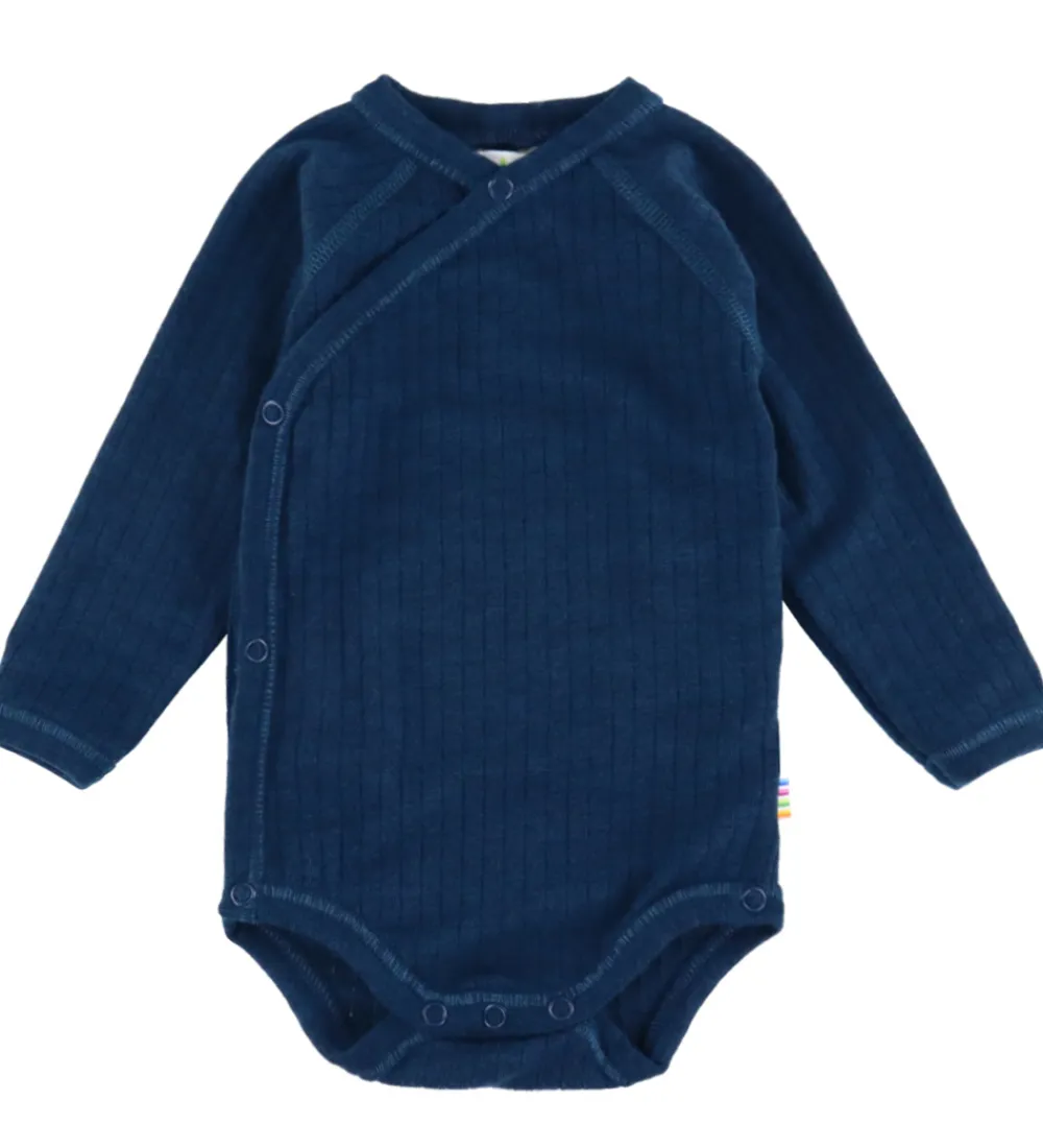 Børn Joha Bodyer|Uld|Slå-om Body l/æ - Uld - Rib - Mørk Turkis