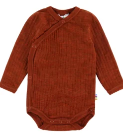 Børn Joha Bodyer|Uld|Slå-om Body l/æ - Uld - Rib - Rust
