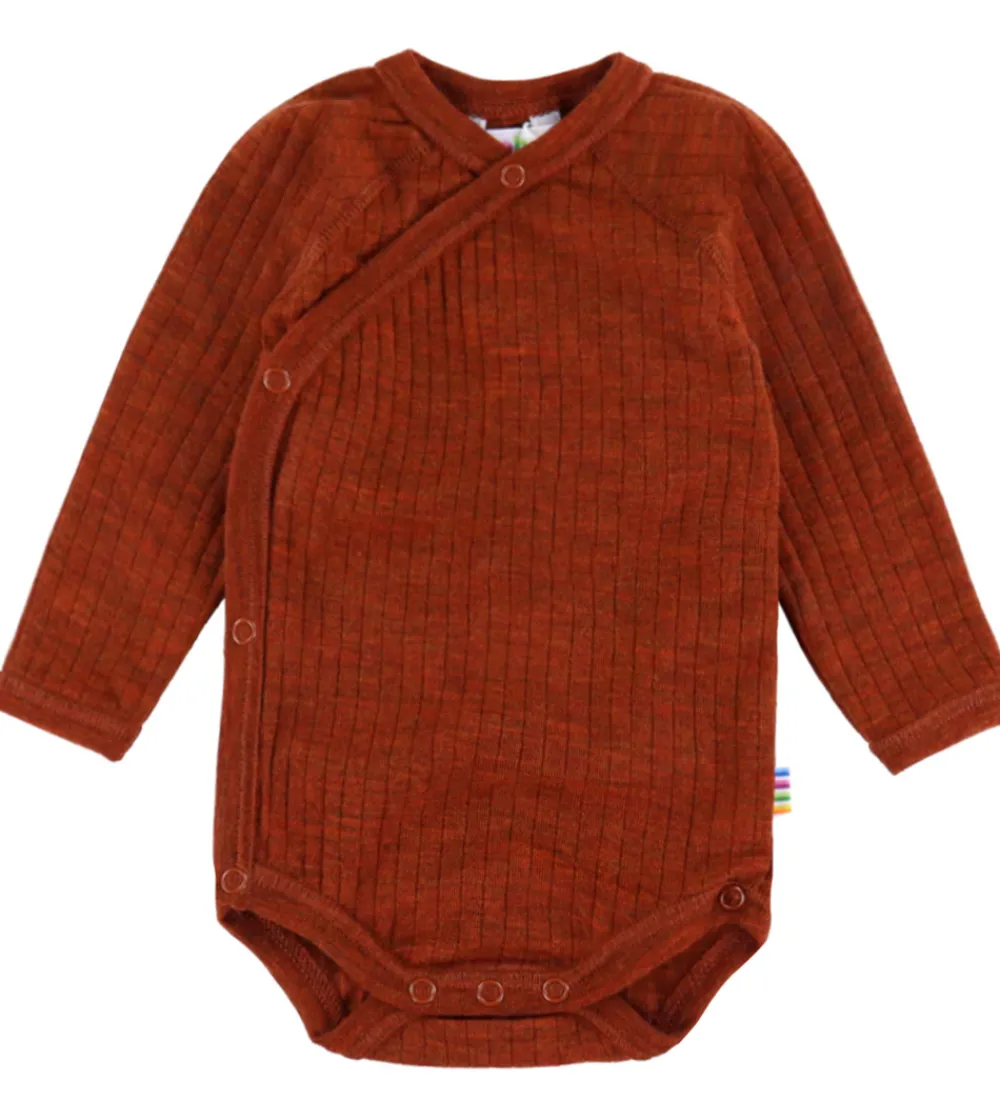 Børn Joha Bodyer|Uld|Slå-om Body l/æ - Uld - Rib - Rust