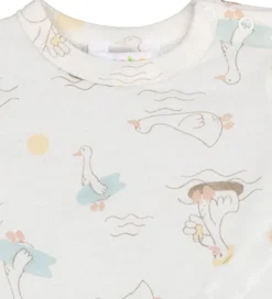 Børn Joha Sommerdragter>Sommerdragt - Uld/Silke - Off White m. Print