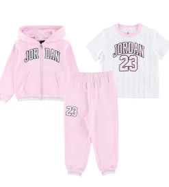 Børn Jordan Hættetrøjer>Sweatsæt - Pink Foam/Hvid