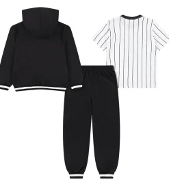 Børn Jordan T-Shirts>Sweatsæt - Sort/Hvid m. Guld