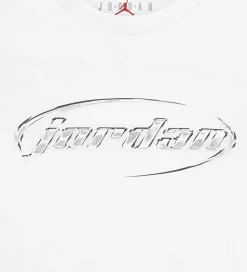 Børn Jordan T-Shirts|T-shirt - Hvid m. Sølv