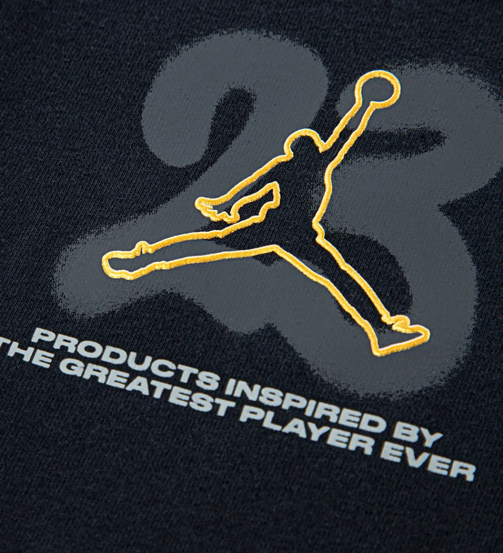 Børn Jordan T-Shirts>T-shirt - Sort m. Guld