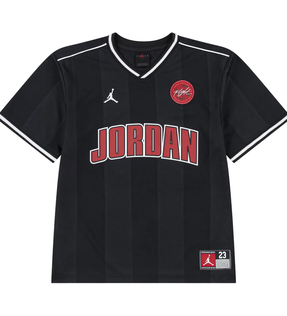 Børn Jordan T-Shirts>T-shirt - Sort m. Rød