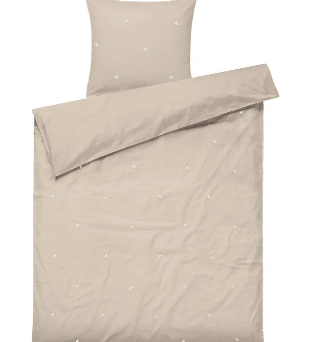 Juna Sengetøj>Sengetøj - Daisy - Baby - Sand/Hvid