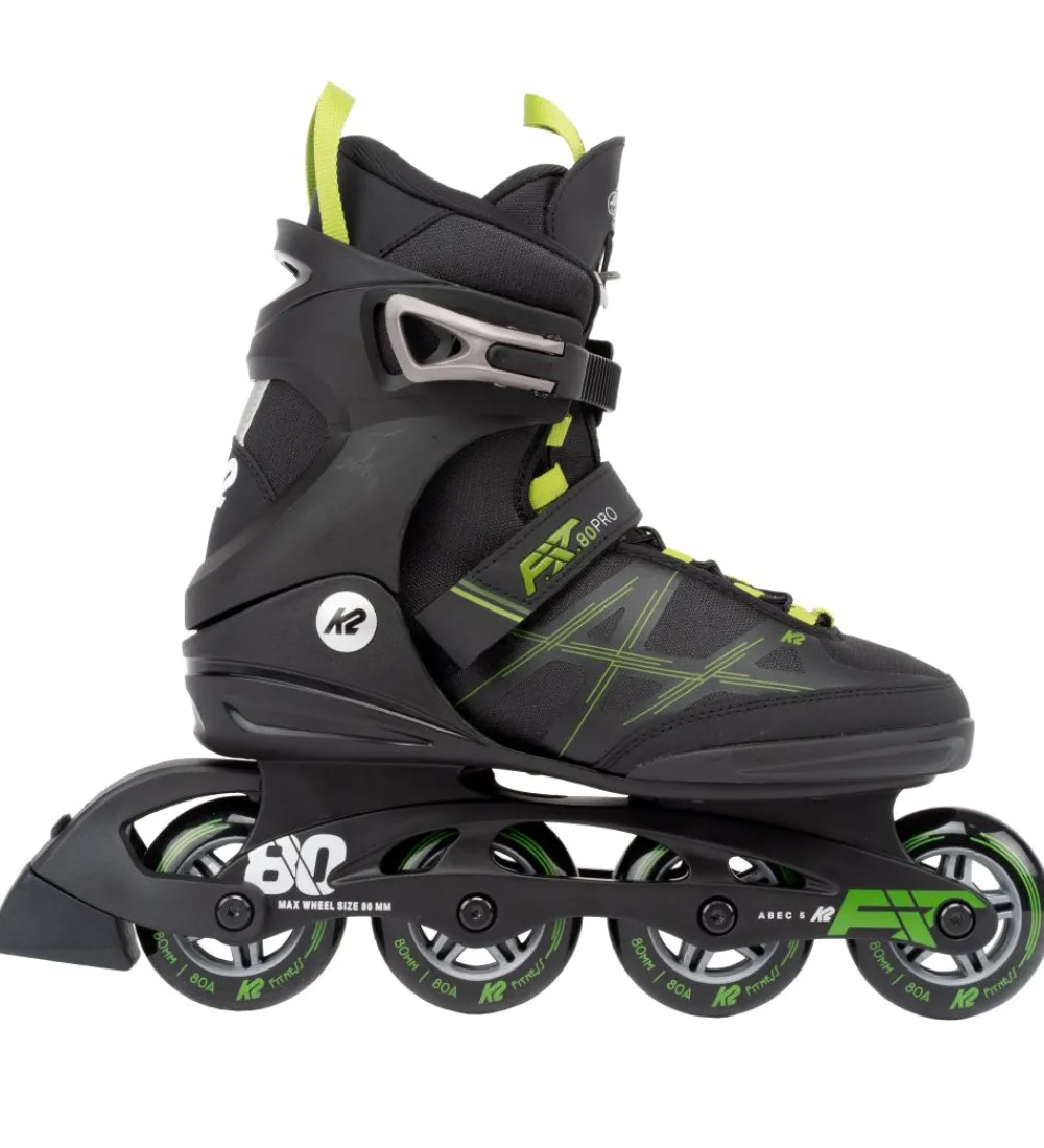 K2 Rulleskøjter|Rulleskøjter>Rulleskøjter - F.I.T. 80 Pro - Sort/Grøn - Inliner