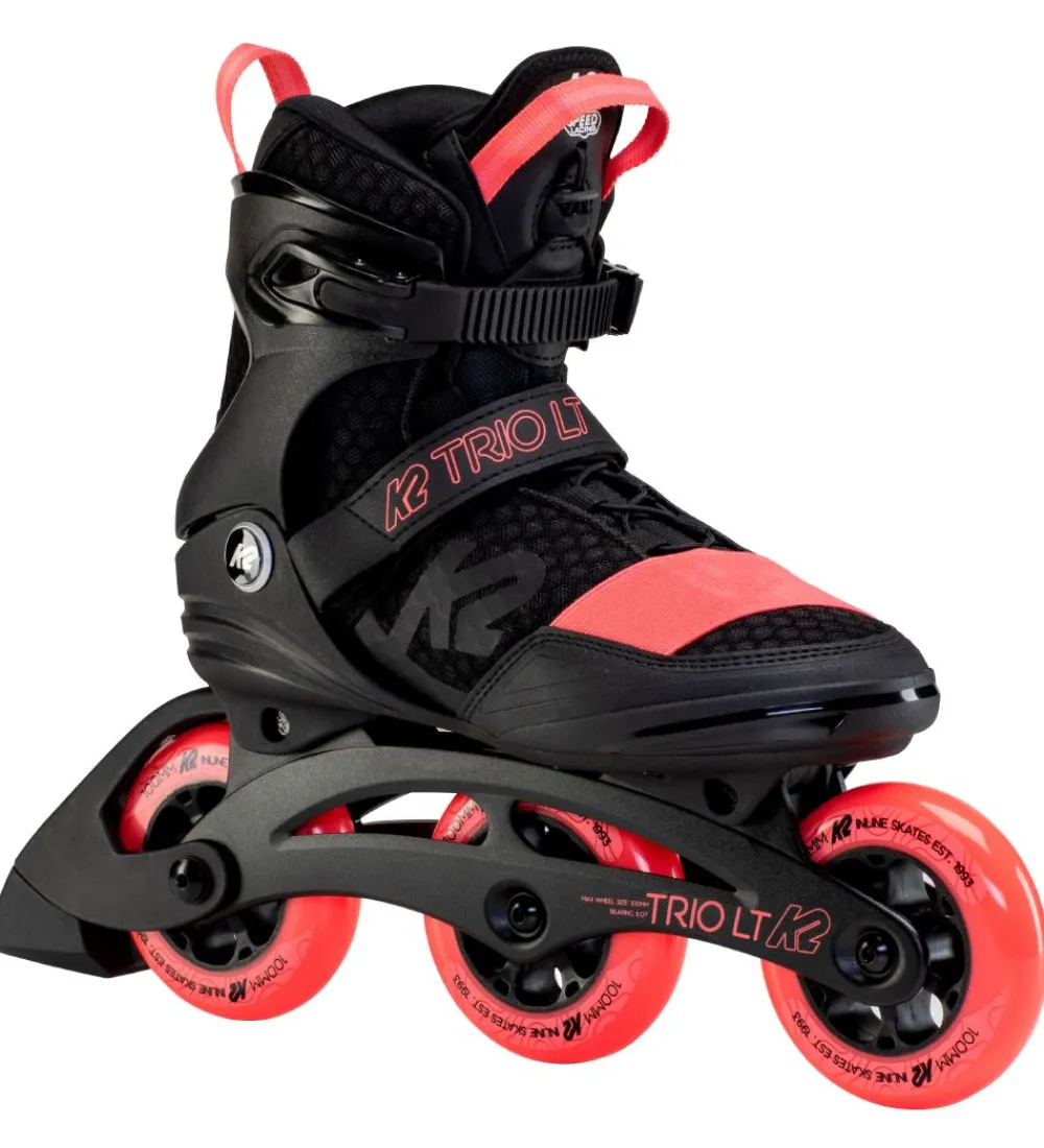 K2 Rulleskøjter|Rulleskøjter>Rulleskøjter - Trio LT 100 W - Sort/Koral - Inliner