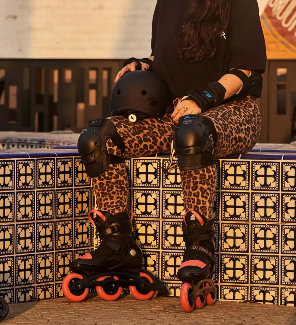 K2 Rulleskøjter|Rulleskøjter>Rulleskøjter - Trio LT 100 W - Sort/Koral - Inliner