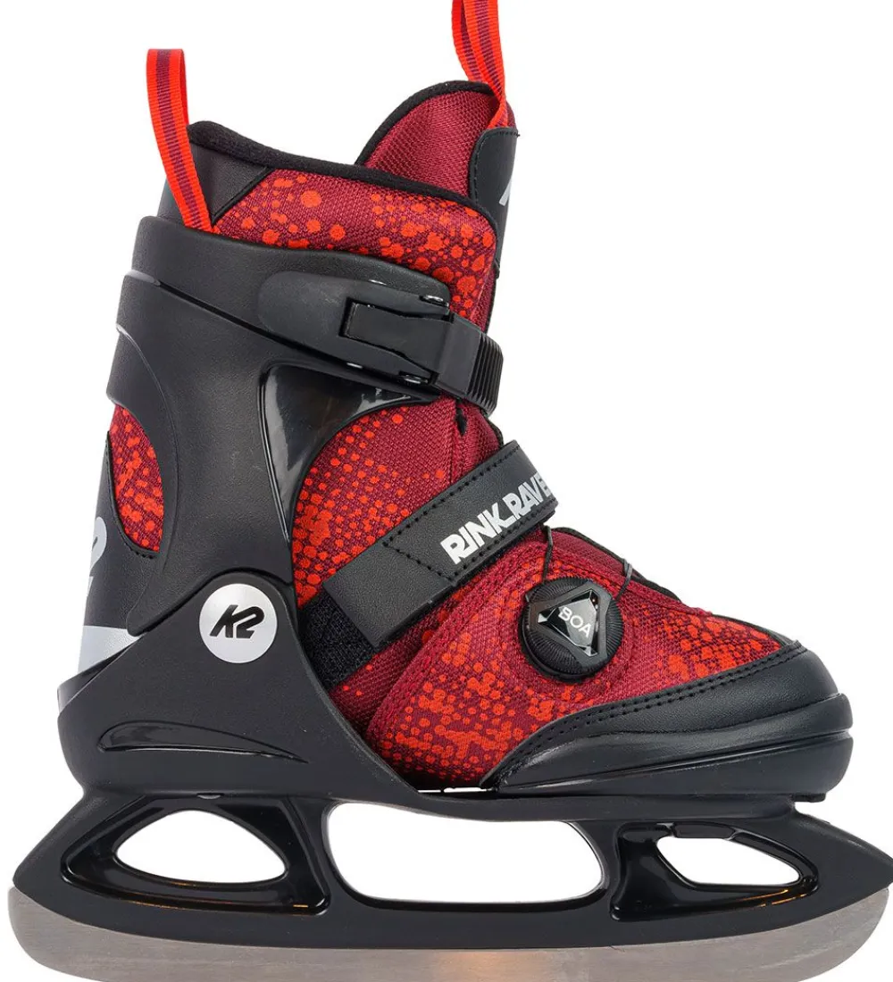 K2 Skøjter|Skøjter - Rink Raven Ice Boa - Sort/Rød