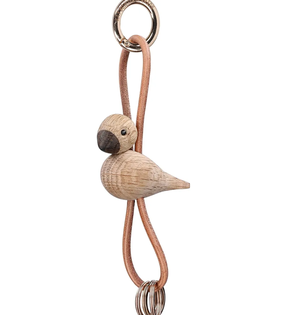 Kay Bojesen Nøgleringe>Nøglering - Fugl/Guld - Naturlæder/Eg
