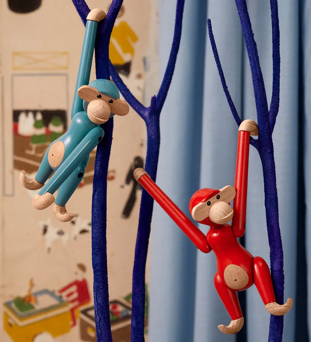 Kay Bojesen Pyntefigurer>Træfigur - Abe - 9,5 cm - Vintage - Mini - Rød