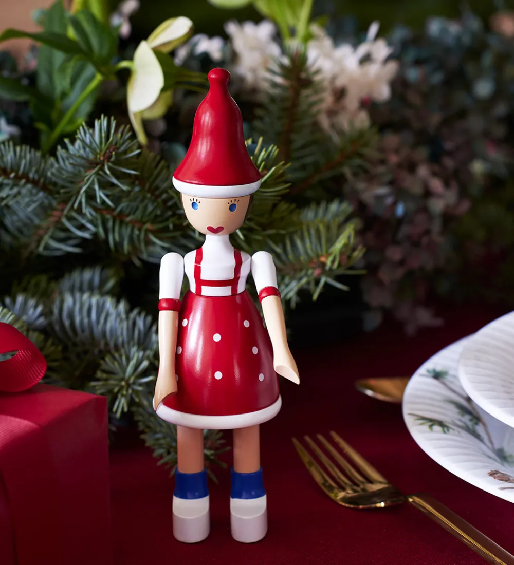 Kay Bojesen Pyntefigurer|Julepynt|Træfigur - Jule Lise - 17,5 cm - Rød/Blå/Hvid