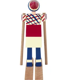Kay Bojesen Pyntefigurer|Julepynt|Træfigur - Skiløber Datti - Pige 15,5 cm - Blå/Multi